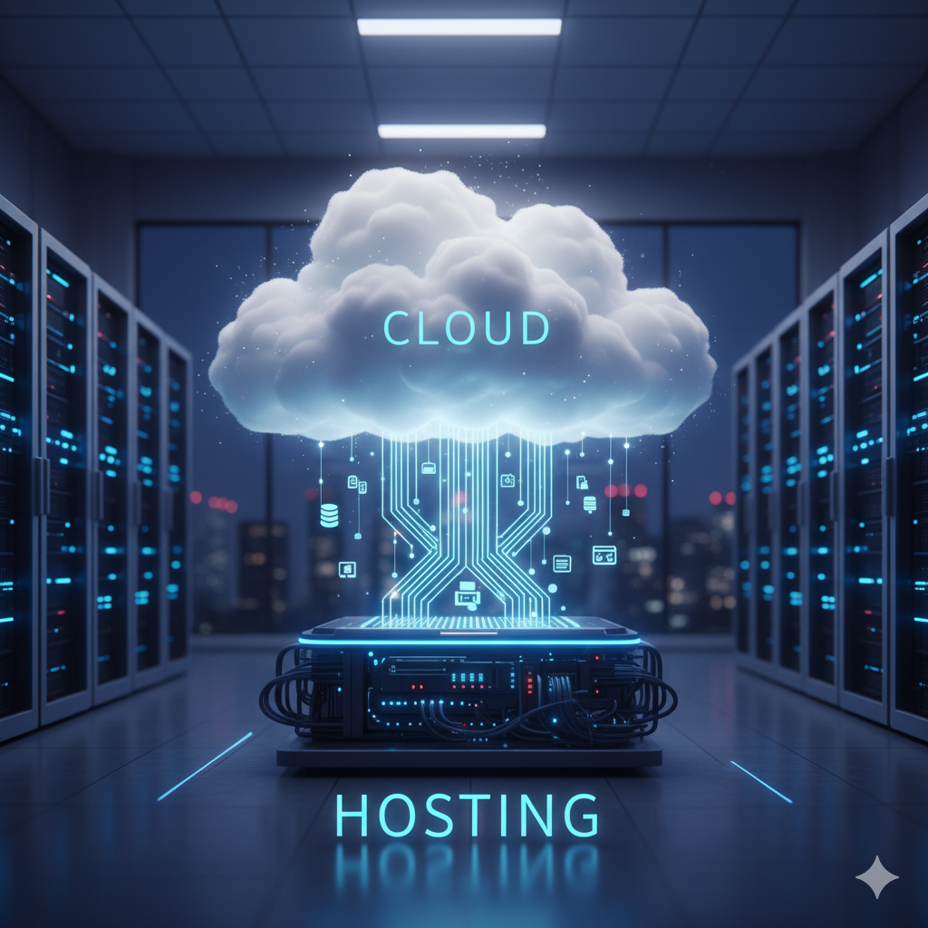 Cloud hosting illustration